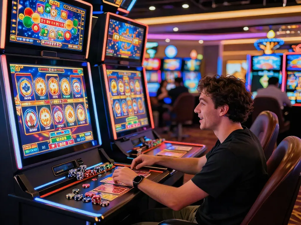 Lumbung88 online gaming excitement with vibrant slot machine graphics and engaging player experience