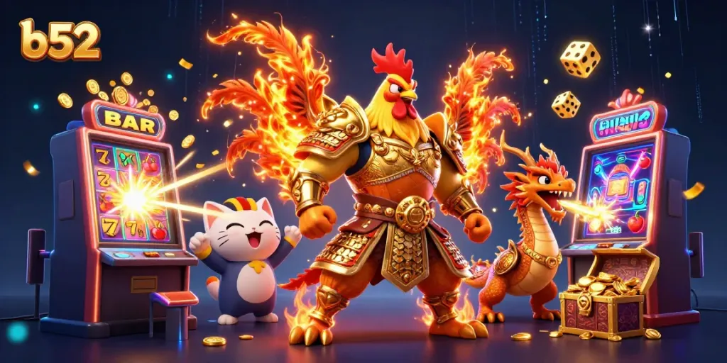 Engage with thrilling b52 casino action featuring colorful slot machines and dynamic characters.