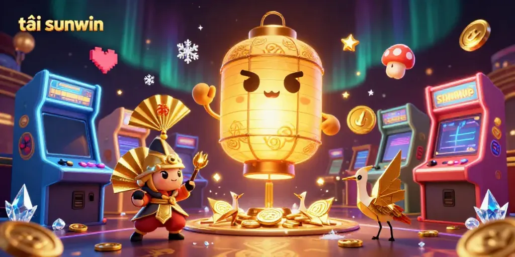 Immerse in excitement as you tải sunwin and experience a captivating night market casino with a glowing lantern spirit.