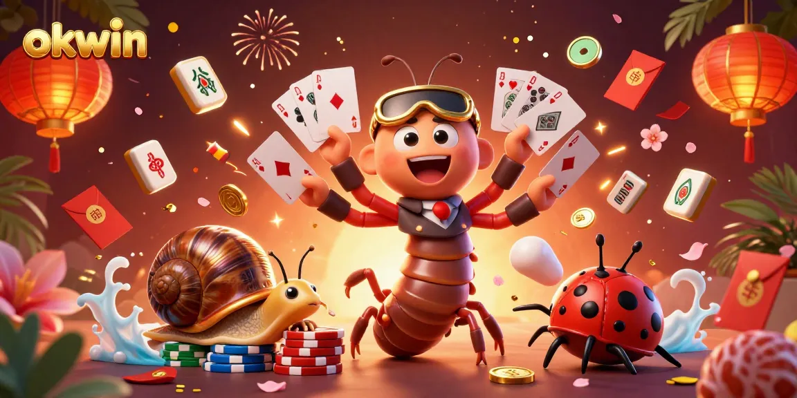 Experience the excitement of okwin with a vibrant casino scene featuring interactive characters and dynamic game elements.