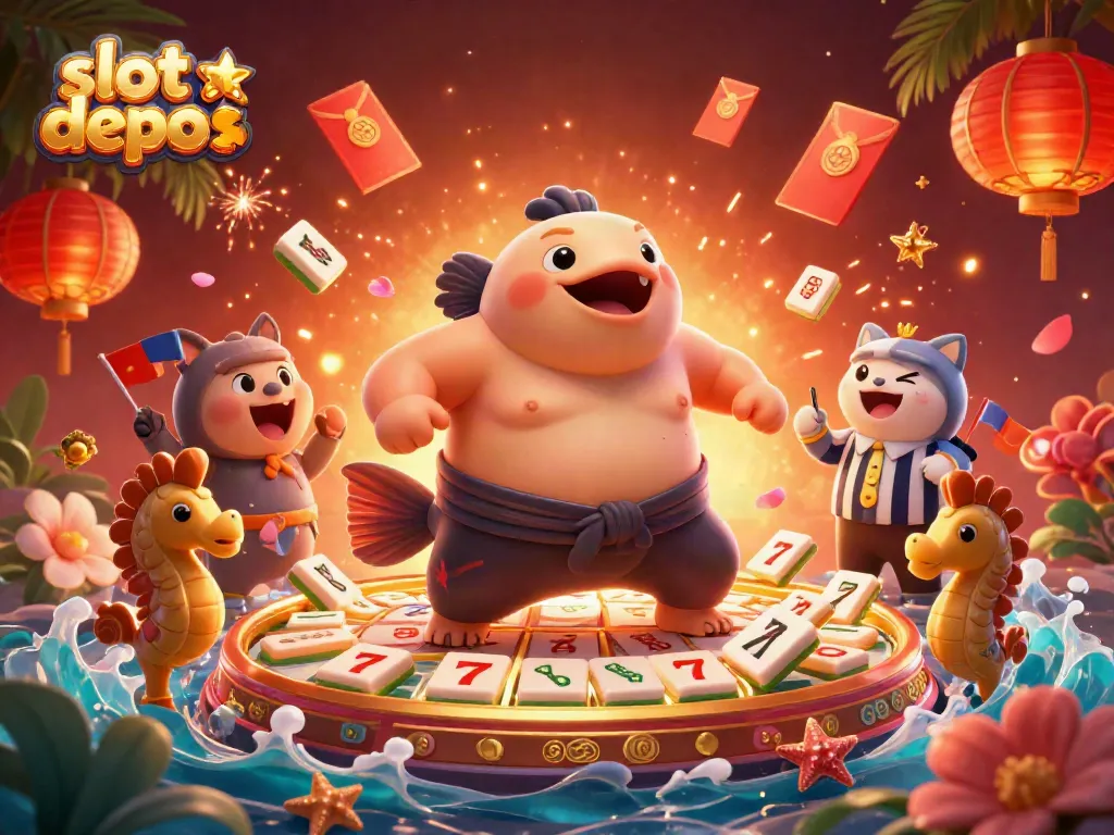 Engage with slot depo 5k through thrilling underwater scenes featuring fugu, catfish referee, and slot reels.