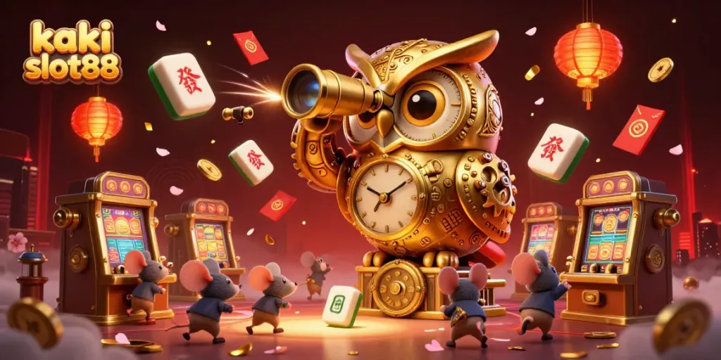 Menangkan permainan slot di kaki slot88 dengan ilustrasi kasino berwarna dan beragam elemen menarik.