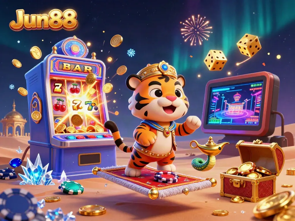 Experience thrilling jackpots at Jun88 with vibrant casino characters and celebrations.