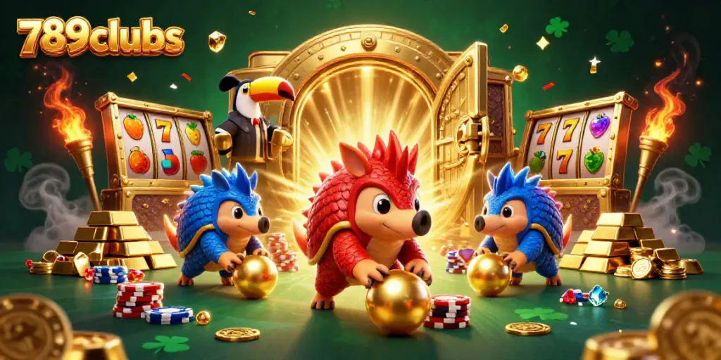 Engage in thrilling adventures at 789clubs with vibrant animated pangolins bowling through poker chips!