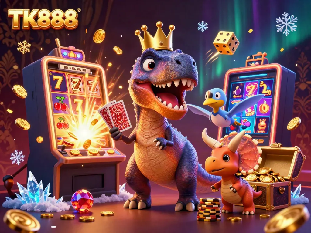 TK888 offers thrilling casino experiences with 3D cartoon characters and dynamic slot machine action.