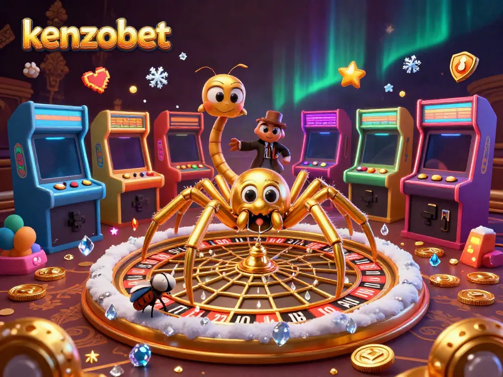 Kenzobet offers thrilling arcade games with a golden roulette wheel and exciting gameplay.