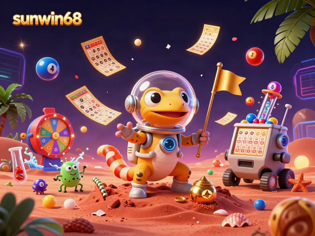 Engage in thrilling moments with sunwin68 in a dynamic casino adventure illustration featuring vibrant games.