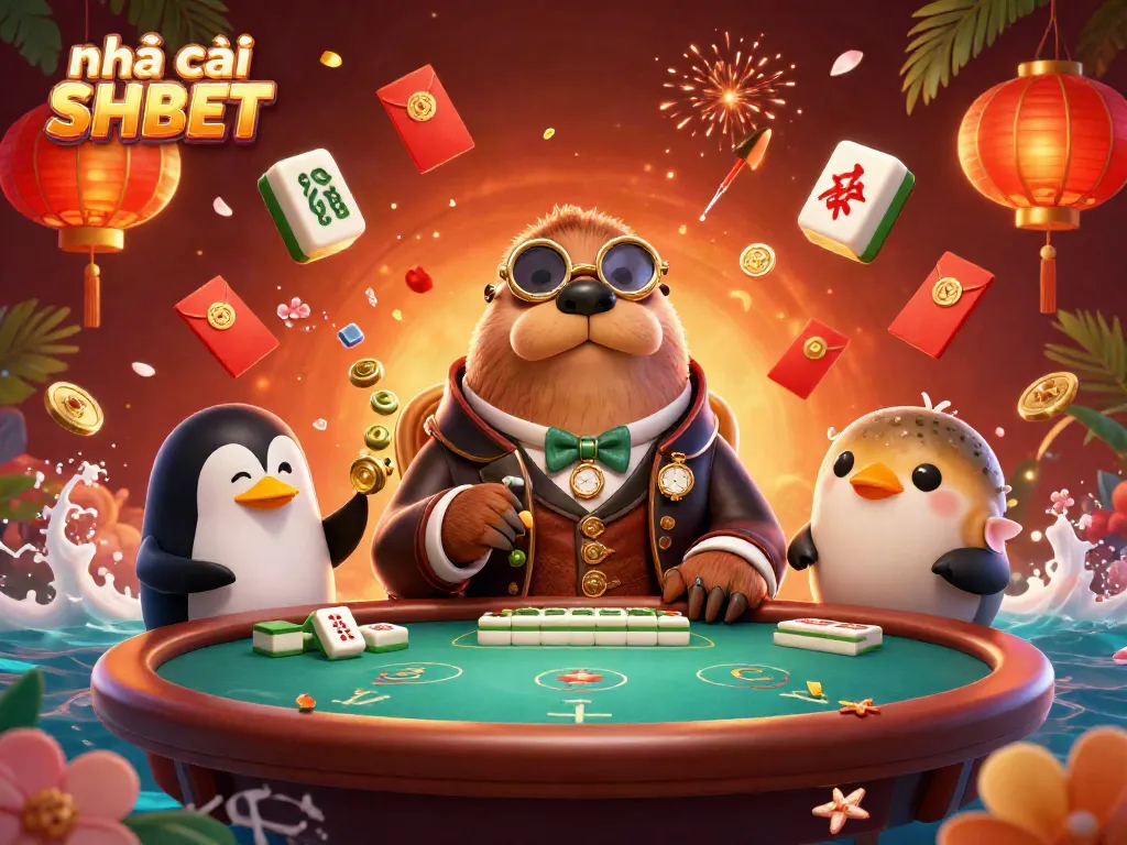 Experience thrilling gameplay at Nhà cái SHBET with a vibrant poker scene featuring unique animal characters.