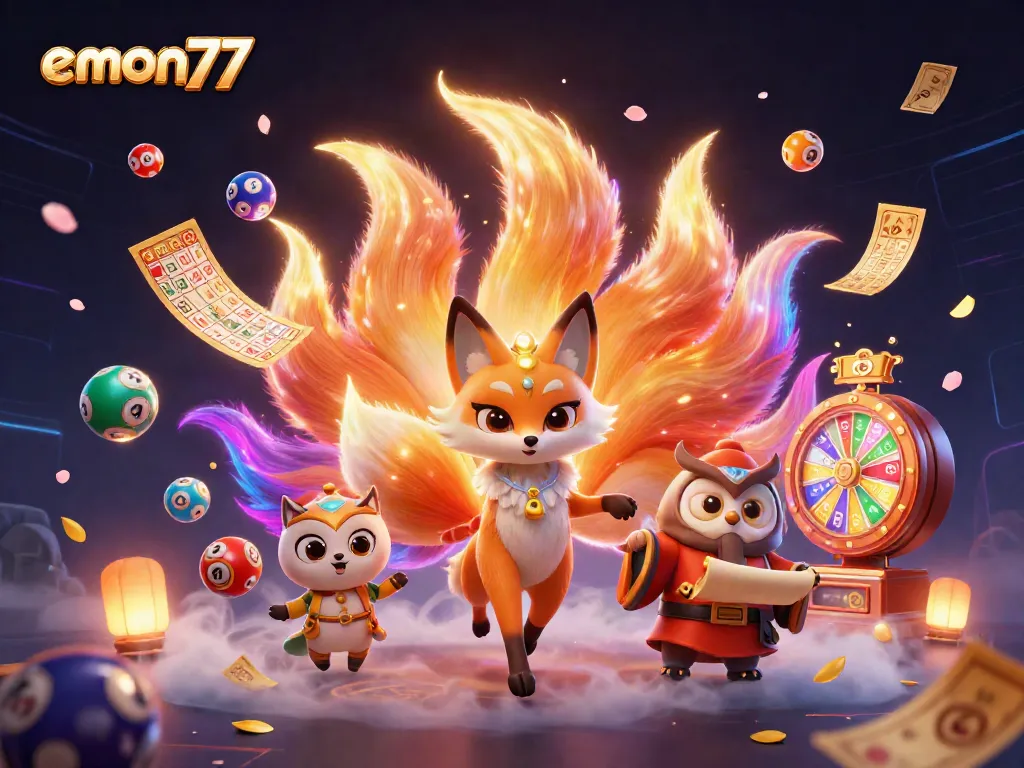 Engage with emon77's vibrant gaming world showcasing colorful elements and characters.