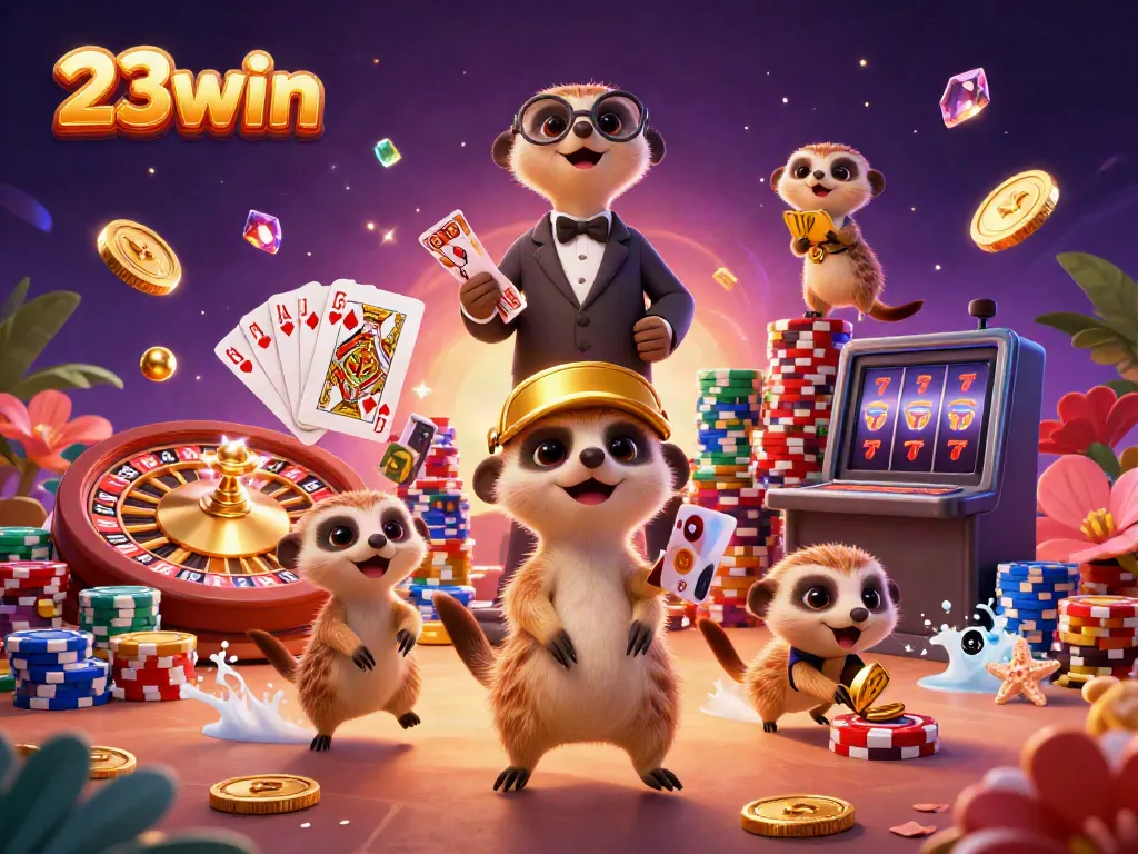 Watch meerkats operate a lively 23win casino, spinning roulette wheels and playing cards.