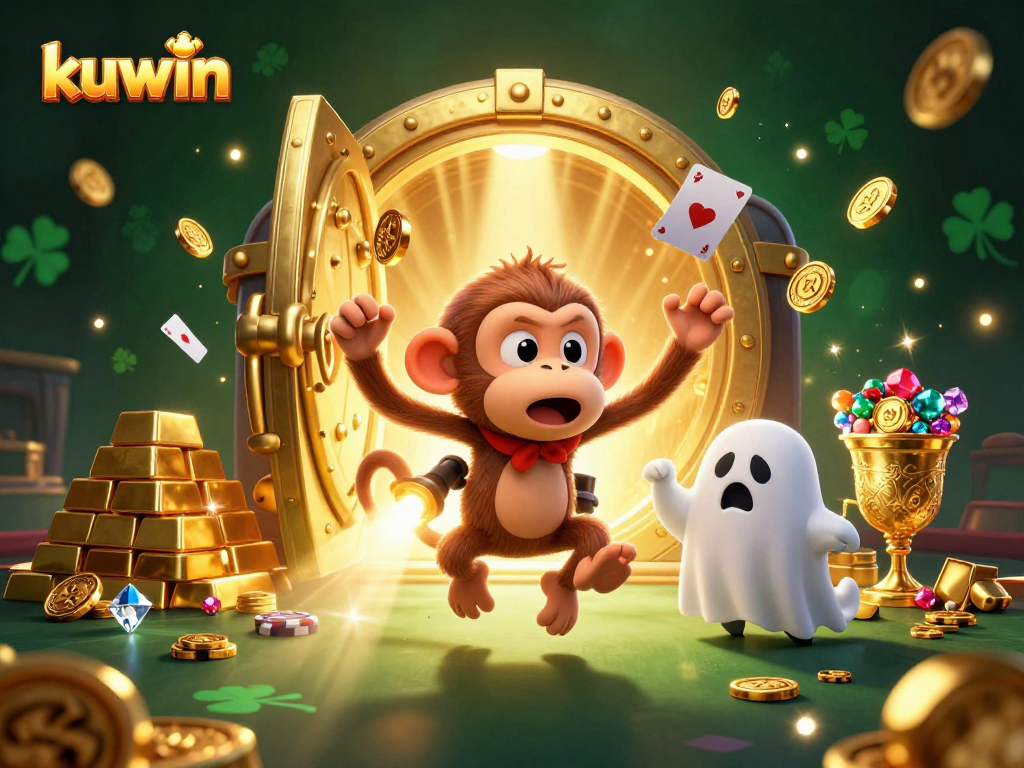Track the mischievous kuwin monkey juggling gold in a haunted casino adventure!