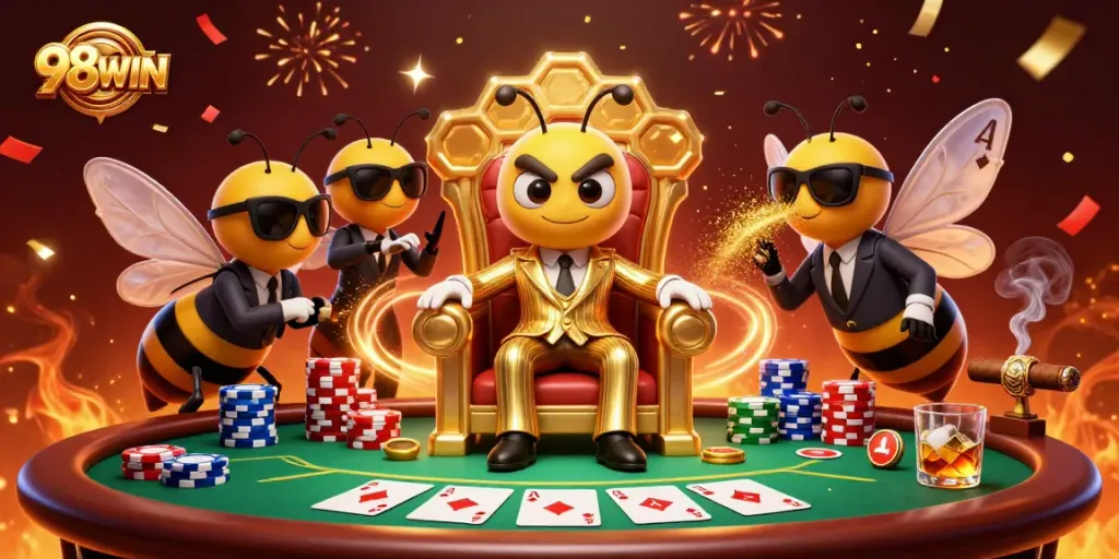 Experience dynamic gambling action with 98WIN's vibrant casino scene, showcasing excitement and strategy.