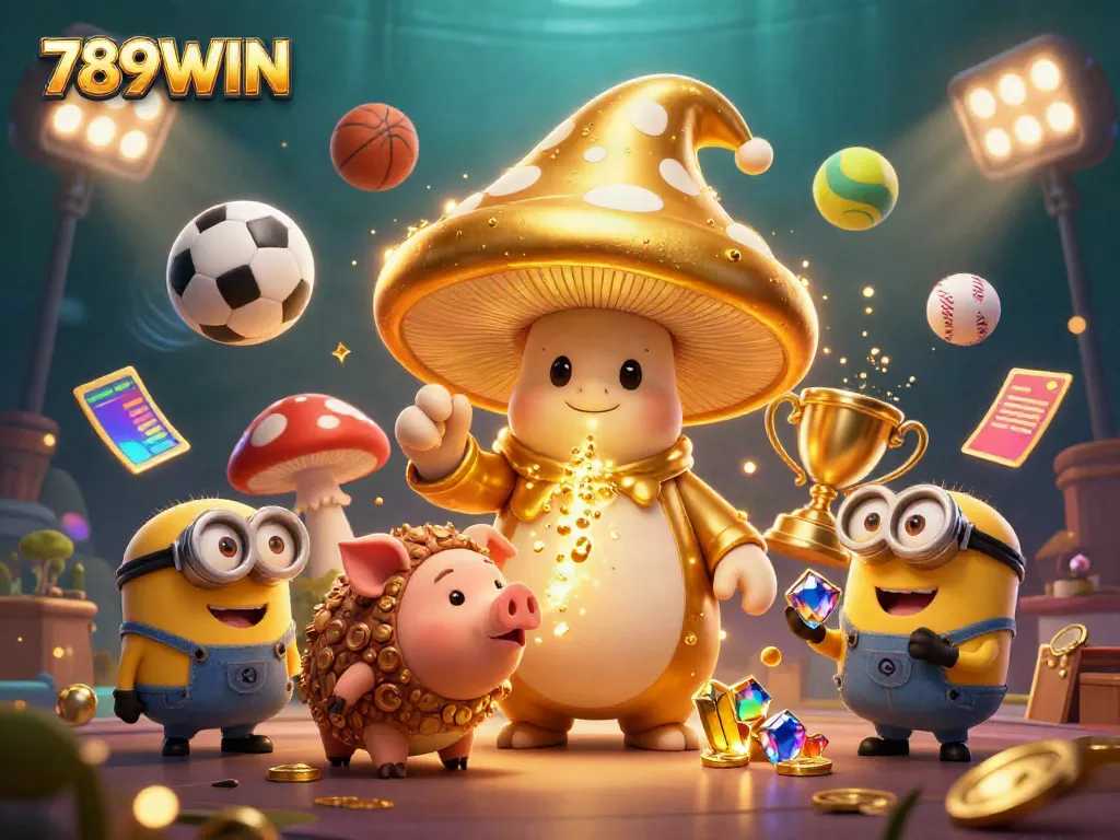 Experience the magic of casino gaming with 789WIN, featuring a vibrant wizard and treasure-filled scene.