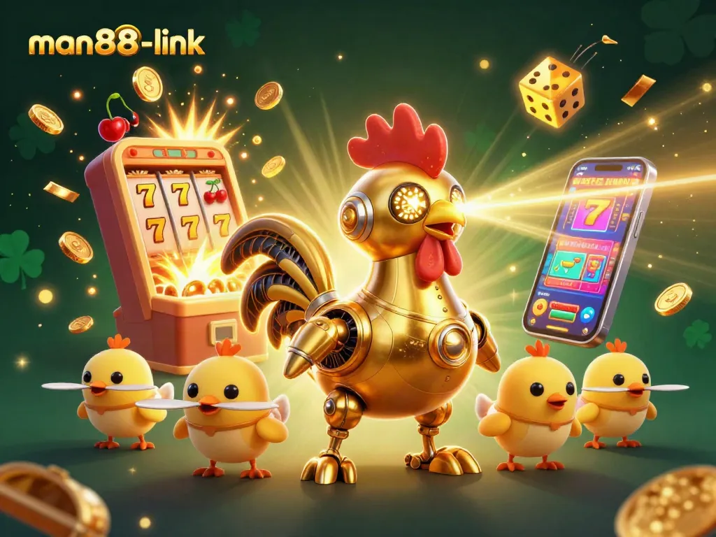 Experience thrilling wins with man88-link in this vibrant casino-themed illustration.