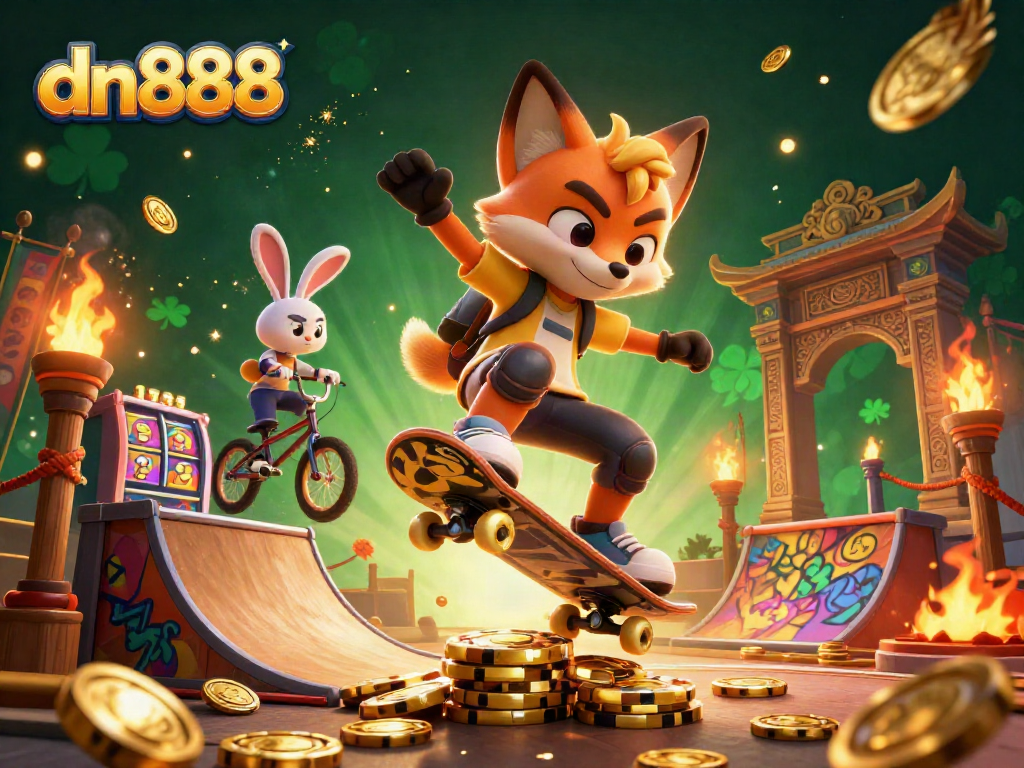 Experience thrilling gameplay with dn888 on a vibrant 3D casino scene featuring engaging characters.
