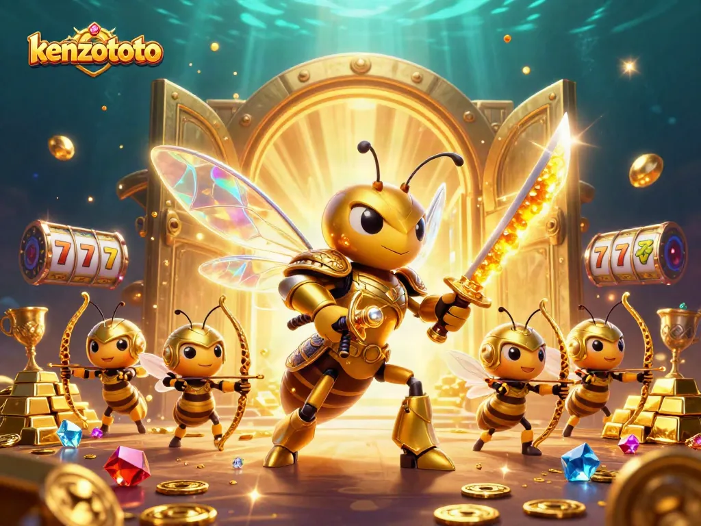 Kenzototo invites players to experience thrilling slots with golden hornets battling for treasures.