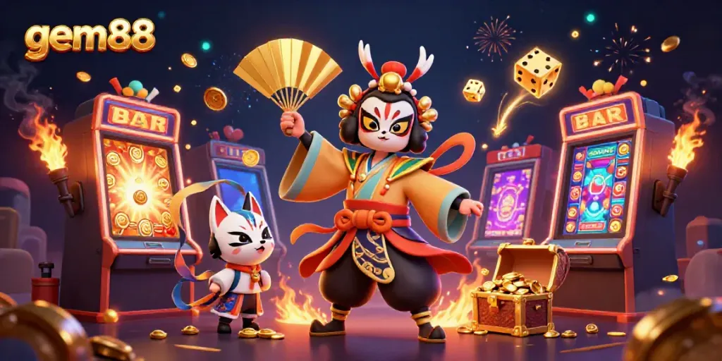 Experience gem88's thrilling casino adventure with vibrant characters and overflowing jackpots.