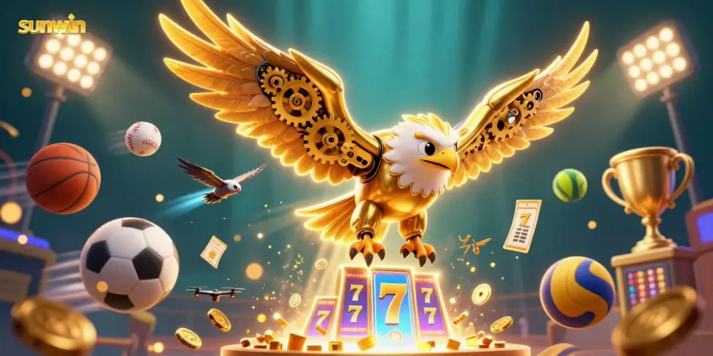 Experience thrilling wins with sunwin's rich casino illustrations, showcasing dynamic gaming action.