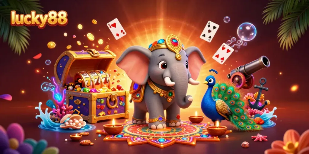 Engage with the vibrant lucky88 experience featuring dynamic slot elements and colorful characters.