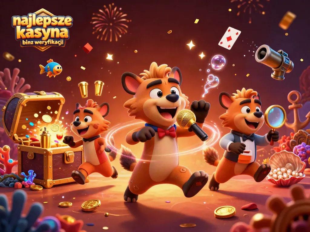 Experience excitement at najlepsze kasyna bez weryfikacji with lively hyenas in a vibrant casino setting.