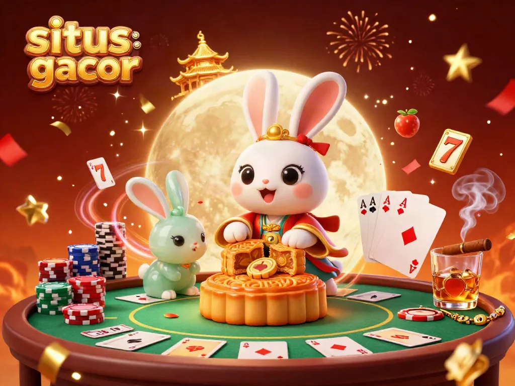 Celebrate winning on situs slot gacor with a vibrant 3D illustration of slot reels and lucky symbols.