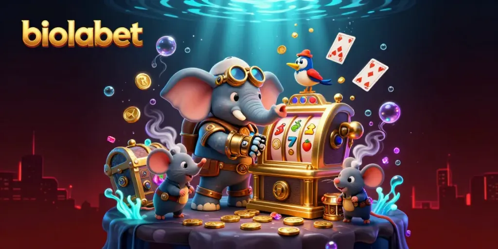 Experience thrilling gameplay with the biolabet slot machine, showcasing vibrant colors and characters.