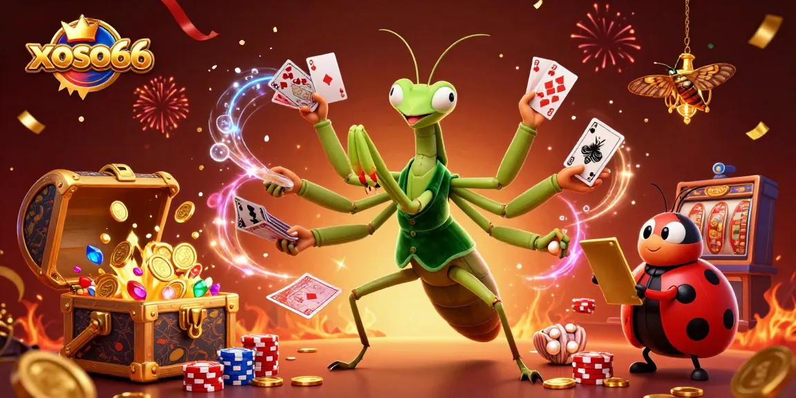 xoso66 showcases an engaging casino scene with card games, vibrant colors, and lively atmosphere