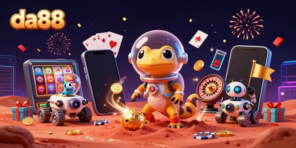 Experience thrilling gameplay with da88 as a Martian gecko uncovers a golden casino treasure