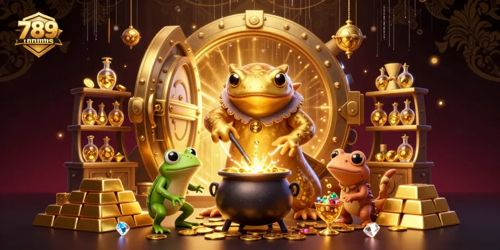 Catch exciting winnings at 789clubs with a playful wizard creating golden treasures in a vibrant scene.