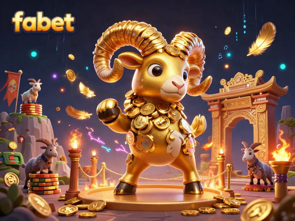 Engage in thrilling gaming experiences at fabet, depicted with lively 3D characters and vibrant casino elements.