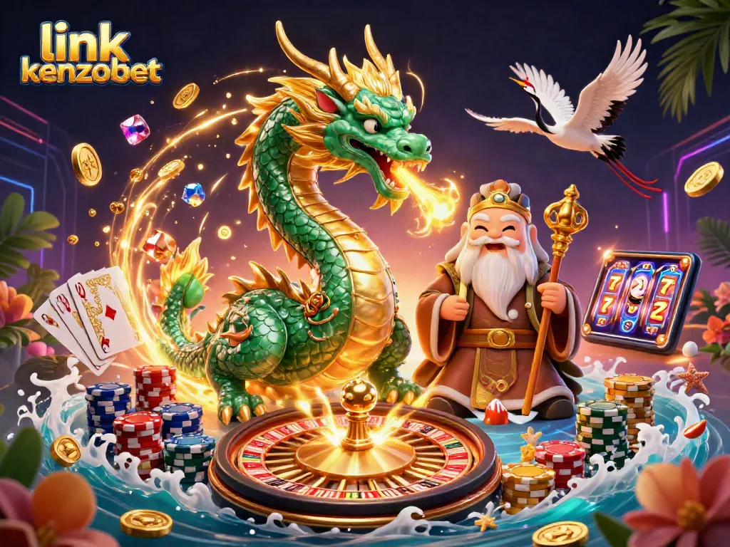Experience the thrill of online gaming with link kenzobet, featuring cascading coins, vibrant characters, and authentic casino elements.
